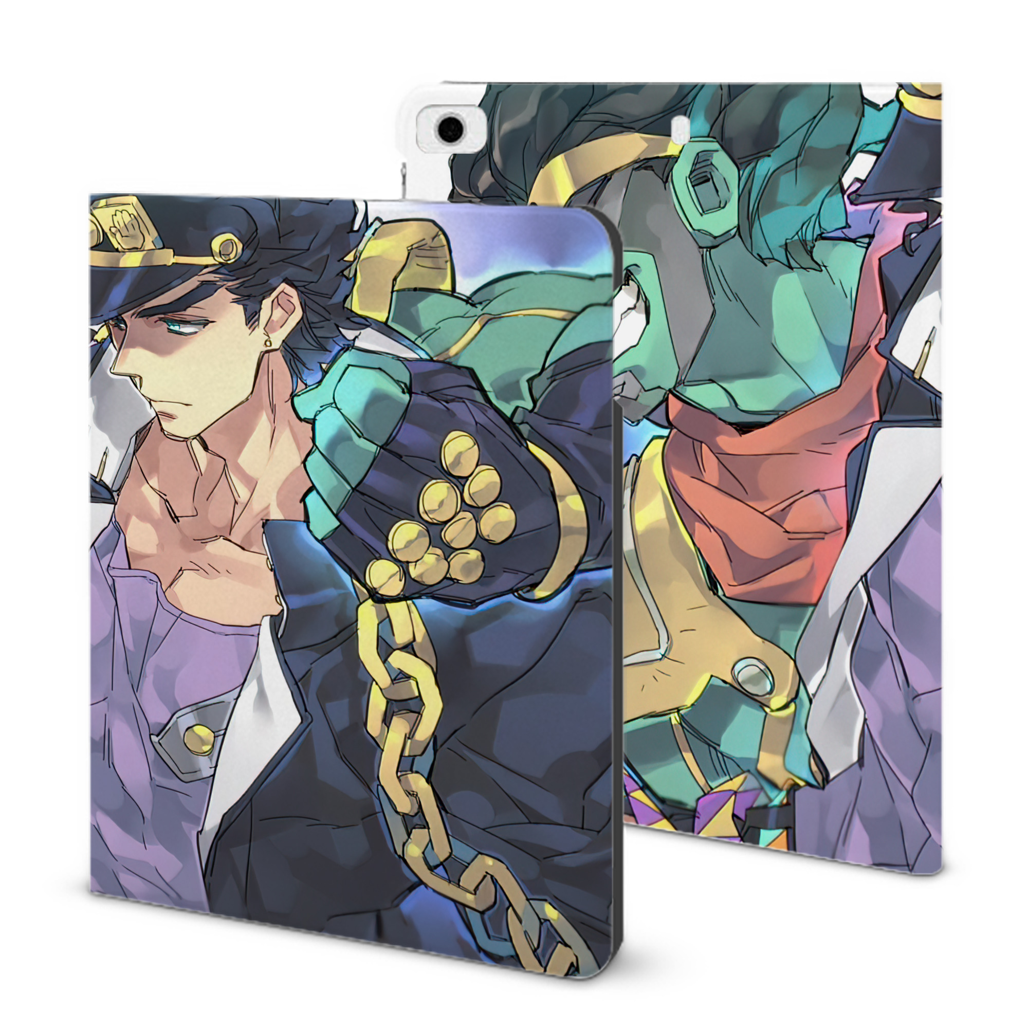（画像用） ジョジョの奇妙な冒険 JoJo's Bizarre Adventure IPad ケース ブック型 PUレザー TPU 耐衝撃 軽量 薄型 ペン収納なし 全面保護 IPad 各モデル対応